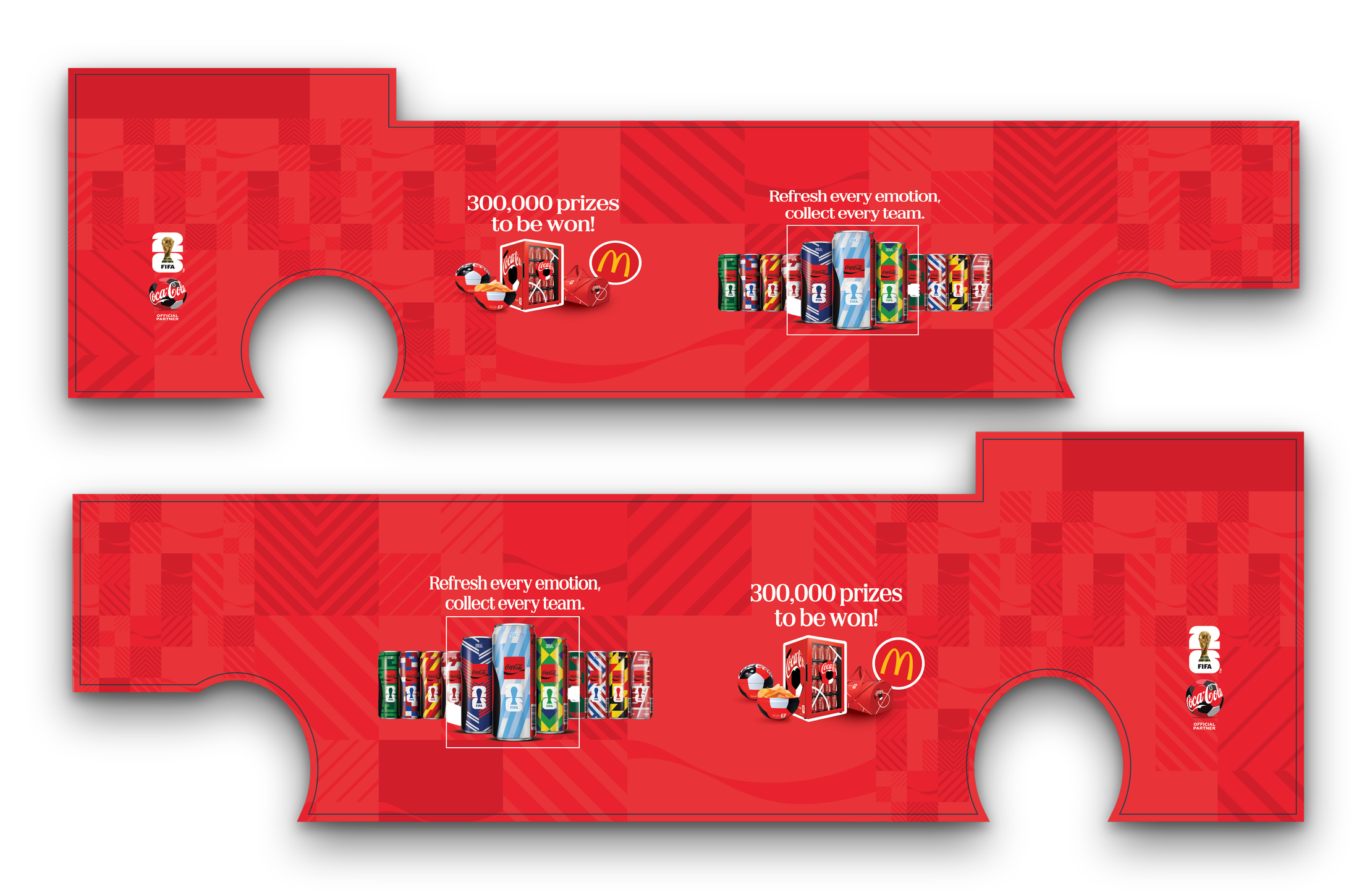 Flat side-decal artwork for both sides of the taxi, with wheel-arch cutouts, the collectible can line-up and the 300,000 prizes promo