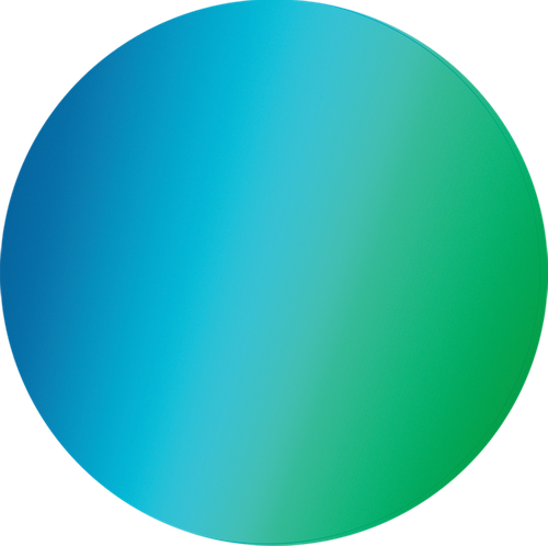 Absolut Sprite base-top disc, a circular blue-to-green gradient graphic sized for the display's round base cap