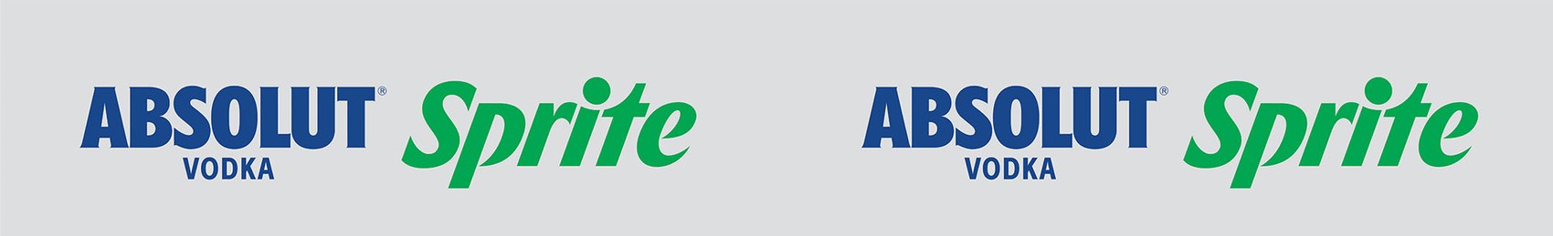 Absolut Sprite base wrap production art, a long logo lockup strip that wraps around the drum-shaped base of the MDU display
