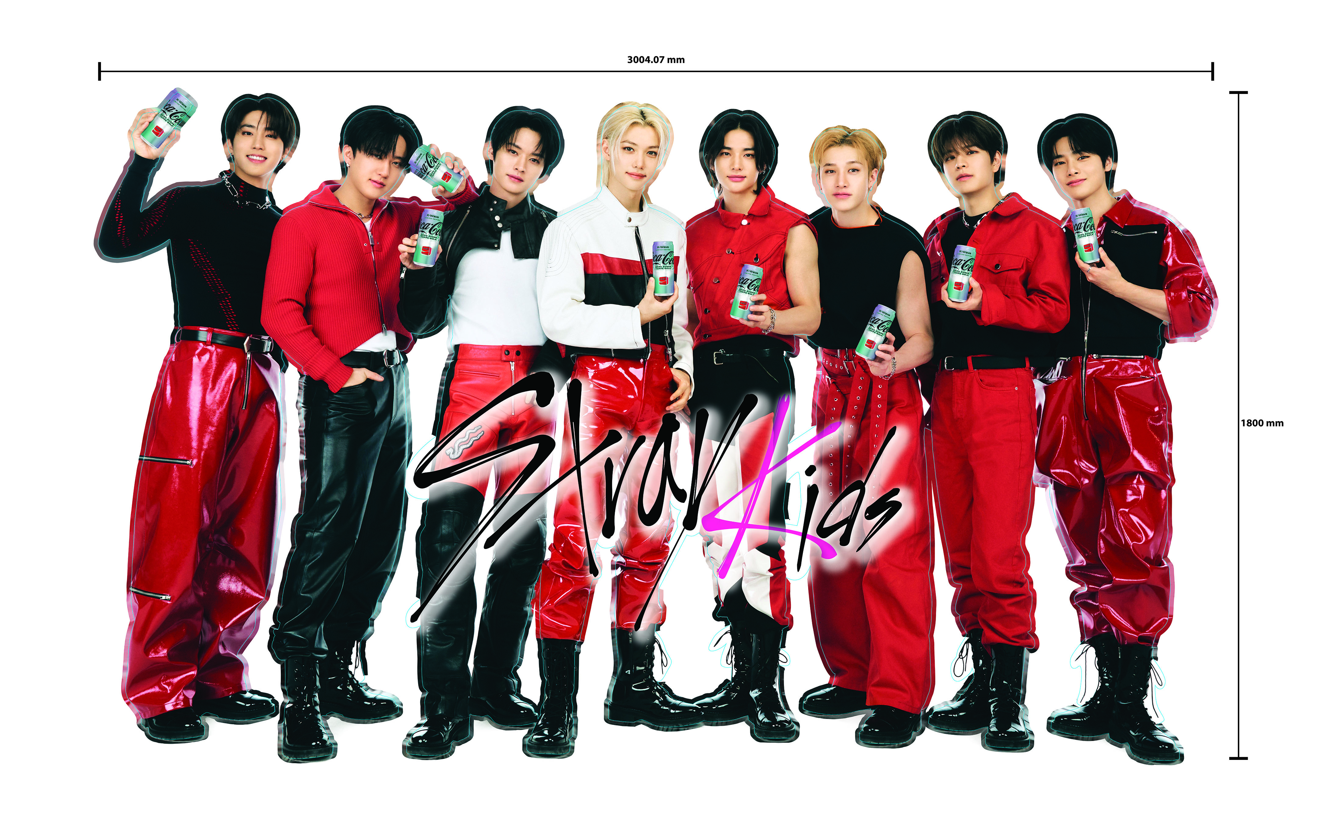 ITZY & Stray Kids — Coca-Cola K-Wave shopper standees, Singapore
