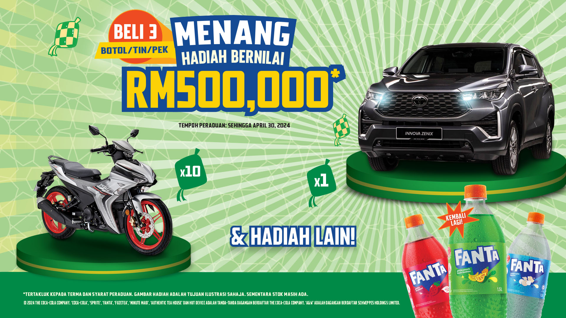 Fanta Beli and Menang RM500,000 online video companion banner, 16 by 9 ratio